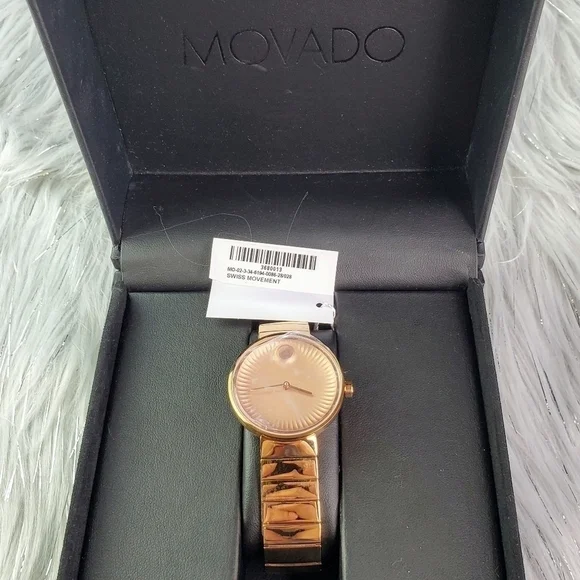 New Movado Edge Rose Gold PVD Ladies Watch - Picture 2 of 10